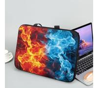 Hiseng Funda Portatil Impermeable, Llama 3D Funda Portatil 10-17 Pulgadas Funda se Adapta Funda Protectora Maletin Portatil (15",Naranja Azul Cielo)