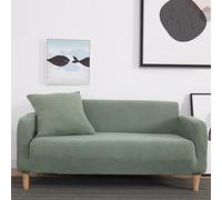Hiseng Funda Sofa Elástica, Fundas Sofas 1-4 Plazas Ajustables Lavable Jarapas para Sofas Polar de Punto Antideslizante Antimanchas Protector Sofa para Niños (Frijol Verde,3 plazas)