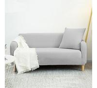 Hiseng Funda Sofa Elástica, Fundas Sofas 1-4 Plazas Ajustables Lavable Jarapas para Sofas Polar de Punto Antideslizante Antimanchas Protector Sofa para Niños (Gris Claro,2 plazas)