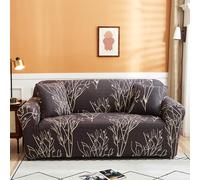Hiseng Funda Sofa Elástica, Impresión de Florida Fundas Sofas 1-4 Plazas Lavable Jarapas para Sofas Antideslizante Antimanchas Protector Sofa para Niños (3 plazas,Rama Dorada)