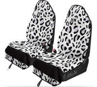 Hiseng Fundas Asientos Coche Delantero Universales (Blanco-Rosa,2 Piezas)
