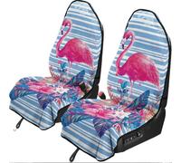 Hiseng Fundas Asientos Coche Delantero Universales (Flamencos 8,2 Piezas)