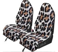 Hiseng Fundas Asientos Coche Delantero Universales (Leopardo,2 Piezas)