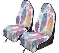 Hiseng Fundas Asientos Coche Delantero Universales (Pluma Morada,2 Piezas)