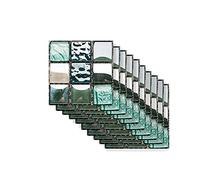 Hiseng Hiser Rectángulo Adhesivos Decorativos Azulejos Pegatinas para Baldosas del Baño, Mármol 3D Mosaico Estilo Cocina Resistente al Agua Pegatina de Pared, 10x10cm (Turquesa Cristal,30Piezas)