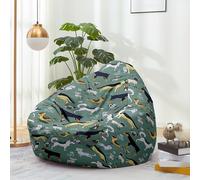 Hiseng Housse Pouf Poire Vide S M L XL XXL, Housse de Pouf Poire Sans Remplissage Poire Avec Rangement Sac Haricots pour Enfants Adultes Tissus Lavables Amovible (Perro 8,90x110cm)