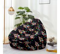 Hiseng Housse Pouf Poire Vide S M L XL XXL, Housse de Pouf Poire Sans Remplissage Poire Avec Rangement Sac Haricots pour Enfants Adultes Tissus Lavables Amovible (Perro 6,70x80cm)