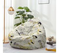 Hiseng Housse Pouf Poire Vide S M L XL XXL, Housse de Pouf Poire Sans Remplissage Poire Avec Rangement Sac Haricots pour Enfants Adultes Tissus Lavables Amovible (Perro 9,70x80cm)