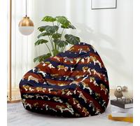 Hiseng Housse Pouf Poire Vide S M L XL XXL, Housse de Pouf Poire Sans Remplissage Poire Avec Rangement Sac Haricots pour Enfants Adultes Tissus Lavables Amovible (Perro 4,100x120cm)