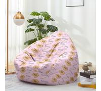 Hiseng Housse Pouf Poire Vide S M L XL XXL, Housse de Pouf Poire Sans Remplissage Poire Avec Rangement Sac Haricots pour Enfants Adultes Tissus Lavables Amovible (Perro 2,70x80cm)