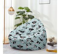 Hiseng Housse Pouf Poire Vide S M L XL XXL, Housse de Pouf Poire Sans Remplissage Poire Avec Rangement Sac Haricots pour Enfants Adultes Tissus Lavables Amovible (Perro 1,70x80cm)
