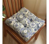 Hiseng Juego de 2 Cojín de Asiento de Almohada de Piso Cuadrado, Cojín de Asiento de Silla de Piso Algodón y Lino Tatami Almohada para Sentarse (Datura,40X40cm)