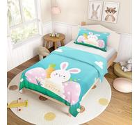 Hiseng Juego de Funda Nórdica Estampado de Pascua, Niños y Niñas Microfibra Edredón Nórdico con Funda de Almohada Lavable Funda Nordica Edredon Nordico Cama (Castillo,180x220cm)