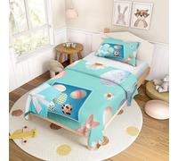 Hiseng Juego de Funda Nórdica Estampado de Pascua, Niños y Niñas Microfibra Edredón Nórdico con Funda de Almohada Lavable Funda Nordica Edredon Nordico Cama (Castillo,100x135cm)