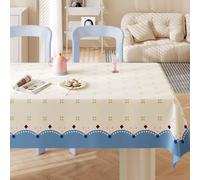 Hiseng Mantel PVC Mesa Rectangular Impermeable, Manteles Plastico Antimanchas Lavable Mesa Rectangular,para Comedor, Cocina, Festivos (Azul,60x120cm)