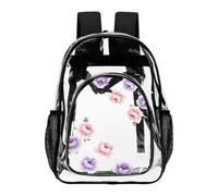 Hiseng Mochila Transparente de PVC Impermeables (Estampado floral B-01,19L)