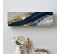 Hiseng Moderna Cubierta de Aire Acondicionado Montada en la Pared, Funda para Aire Acondicionado Interior, Prueba de Polvo Aire Acondicionado Cubierta (80 * 20 * 27（1P),Oro Azul