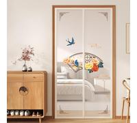 Hiseng Mosquitera Puerta Magnética, Malla de Tejido Fino, Mosquitera para Puerta con Imanes Potentes, Instalación Sin Taladro, Malla Transpirable y Antidesgarro (Patrón Z-02,120x210cm)