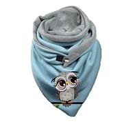 Hiseng Otoño Invierno Bufandas Mujer Moda Gorro Shawls Caliente Cuello Alto Bufanda Cálida Gruesa Pañuelos Chal Cálido Abrigo Grandes y Largas para Mujer (150x75cm,Búho Color C)