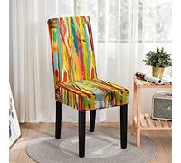 Hiseng Peinture à l'huile Fundas Sillas de Comedor, Fundas Sillas Ajustables, Funda Sillas Comedor Lavables, Fundas Sillas Elástica, Funda Silla para Comedor, Hotel (4 Piezas,Pintura al óleo1)
