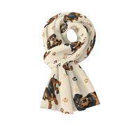 Hiseng Regalo Mujer Pañuelos Mujer, Teckel Perro Estampada Bufanda de Felpa Invierno Otoño Fulares Moda Chales Comodidades Caliente Suave Accesorios Fular Mujer Outdoor Viaje (175x45cm,Beige)