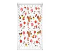 Hiseng Sábanas Minicuna, Sábana Bajera Ajustable para Bebe, 3D Ardillas Sábanas Capazo Bebe Sabanas Carrito Transpirable Sábanas Cuna Elástica Universal (Rojo,40x90cm)