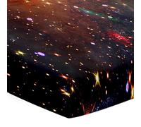 Hiseng Sábanas Minicuna, Sábana Bajera Ajustable para Bebe, 3D Cielo Estrellado Imprime Sábanas Capazo Bebe Sabanas Carrito Transpirable Sábanas Cuna Elástica Universal (Estrella,51x85cm)