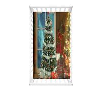 Hiseng Sábanas Minicuna, Sábana Bajera Ajustable para Bebe, 3D Navidad Sábanas Capazo Bebe Sabanas Carrito Transpirable Sábanas Cuna Elástica Universal (Navidad G,55x90cm)