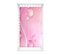 Hiseng Sábanas Minicuna, Sábana Bajera Ajustable para Bebe, Alpaca Imprime Sábanas Capazo Bebe Sabanas Carrito Transpirable Sábanas Cuna Elástica Universal (Gotas lluvia rosas,51x85cm)