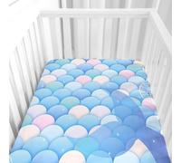 Hiseng Sábanas Minicuna, Sábana Bajera Ajustable para Bebe, Bloques de Colores Sábanas Capazo Bebe Sabanas Carrito Transpirable Sábanas Cuna Elástica Universal (Degradado,80x160cm)