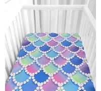 Hiseng Sábanas Minicuna, Sábana Bajera Ajustable para Bebe, bloques de colores Sábanas Capazo Chica Bebe Sabanas Carrito Transpirable Sábanas Cuna Elástica Universal (Degradado,65x95cm)
