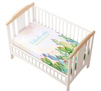 Hiseng Sábanas Minicuna, Sábana Bajera Ajustable para Bebe, Cactus 3D Sábanas Capazo Bebe Sabanas Carrito Transpirable Sábanas Cuna Elástica Universal (Mariposa,51x85cm)