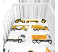 Hiseng Sábanas Minicuna, Sábana Bajera Ajustable para Bebe, Dibujos Animados 3D Sábanas Capazo Bebe Sabanas Carrito Transpirable Sábanas Cuna Elástica Universal (51x85cm,Coche Amarillo)