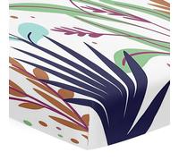 Hiseng Sábanas Minicuna, Sábana Bajera Ajustable para Bebe, Estampado de Hojas Sábanas Capazo Bebe Sabanas Carrito Transpirable Sábanas Cuna Elástica Universal (Césped,51x85x10cm)