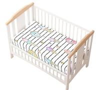 Hiseng Sábanas Minicuna, Sábana Bajera Ajustable para Bebe, Helados Sábanas Capazo Bebe Sabanas Carrito Transpirable Sábanas Cuna Elástica Universal (Rosquilla,80x160cm)