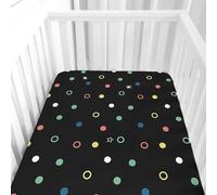 Hiseng Sábanas Minicuna, Sábana Bajera Ajustable para Bebe, Patrón de Lunares Sábanas Capazo Bebe Sabanas Carrito Transpirable Sábanas Cuna Elástica Universal (Estrella,51x85cm)