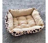 Hiseng Suave Cama Gato o Cama Perro,Material Polar Transpirable,Estampado Flores,Alfombrilla Antideslizante,Sofás, Suelos, Gatos y Perros, No Removible (Marrón Oscuro,40x50 cm)