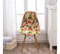Hiseng Teñido Anudado de Moda Fundas Sillas de Comedor Escandinava, Fundas Sillas Lavables, Funda Sillas Comedor Elástica de Concha, Funda Silla para Comedor, Hotel, Boda (1 Piezas,Naranja)