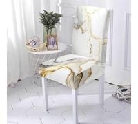 Hiseng Textura de Mármol Fundas Sillas de Comedor, Fundas Sillas Ajustables Elástica Funda Sillas Comedor Lavables, Funda Silla para Comedor, Hotel, Oficina (Gris,6 Piezas)