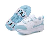 Hiseng Zapatillas con Ruedas Niña, Zapatos con Ruedas para Niñas Zapatillas con Ruedas Niño, Zapatillas Patines Zapatos con Ruedas, Niña Zapatillas Ruedas Niña Bambas con Ruedas Rosa Azul Cielo Negro