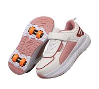 Hiseng Zapatillas con Ruedas Niño Niña, Transpirable Zapatos con Ruedas para Niñas Lindo Zapatillas Patines, Disponible en Azul Claro y Rosa 31-40 EU (Naranja,39)