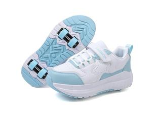 Hiseng Zapatillas con Ruedas para Niña y Niño, Zapatos Patines con Ruedas, Bambas Rosa Azul Cielo Negro