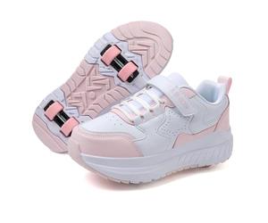 Hiseng Zapatillas con Ruedas para Niña y Niño, Zapatos Patines con Ruedas, Bambas Rosa Azul Cielo Negro