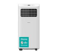 Hisense APC09KV- Aire Acondicionado Portátil Silencioso, ventilador Aire Frío 2490W, 2 Velocidades ventilación + Deshumidificador, Mando a Distancia, Temporizador, pinguino, 48dB, Blanco