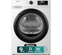 HISENSE DHQE900UWDC Secadora De Bomba De Calor, 9 Kg, Clase D, Blanco, Grande
