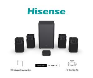 Hisense HT Saturn 4.sistema de altavoces inalámbricos para cine en casa de 1.2 canales para disfrutar de un sonido 3D con calidad cinematográfica en su hogar