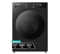Hisense WD1I1142BBL2 - Lavasecadora 11 kg/7 kg, Fondo 59cm, 1400 rpm, Lavado y Secado 59', Dispensador Automix, Programa Lavado Auto, Función Antiarrugas, iFit™ Fondo Optimizado, Negro