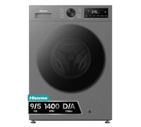 Hisense WD1I9042BTF2 - Lavasecadora 9 kg/5 kg, Fondo 47cm, 1400 rpm, Lavado y Secado 59', Dispensador Automix, Programa Lavado Auto, Función Antiarrugas, Lavado Pure Jet, Función Vapor 99,9%, Silver