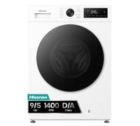 Hisense WD1I9042BWF2 - Lavasecadora 9 kg/5 kg, Fondo 47cm, 1400 rpm, Lavado y Secado 59', Dispensador Automix, Programa Lavado Auto, Función Antiarrugas, Lavado Pure Jet, Función Vapor 99,9%, Blanco