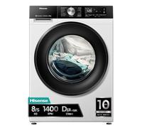 Hisense WD3S8043BW1 - Lavadora Secadora 8 Kg Lavado, 5 Kg Secado, Clase A-30%/D, 1400 RPM, función Vapor, Conectividad WiFi, Fondo 51cm, Color Blanco